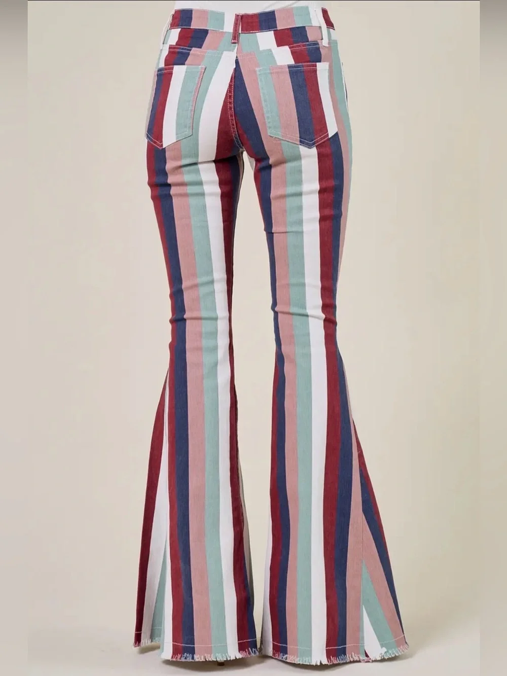 NWT Saints & Hearts Navy Multi Striped
Western Flared Bell Bottom Jeans - Picture 3 of 9